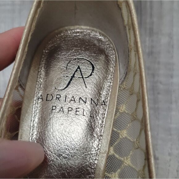 Adrianna papell heels sz 7 gold tone - Picture 8 of 16